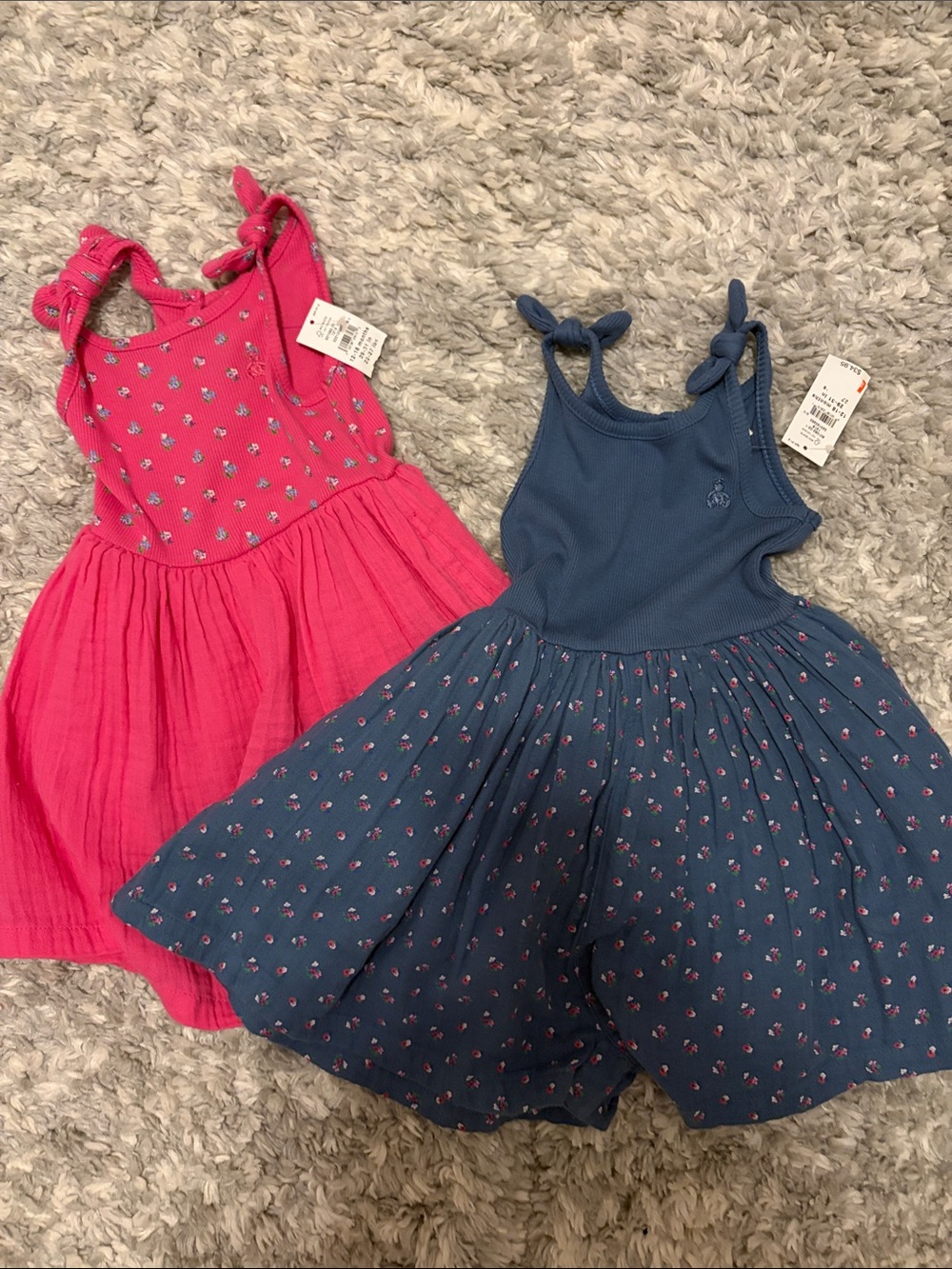 GAP Girls' Pink and Dusty Blue Tie-Shoulder Summer skorts